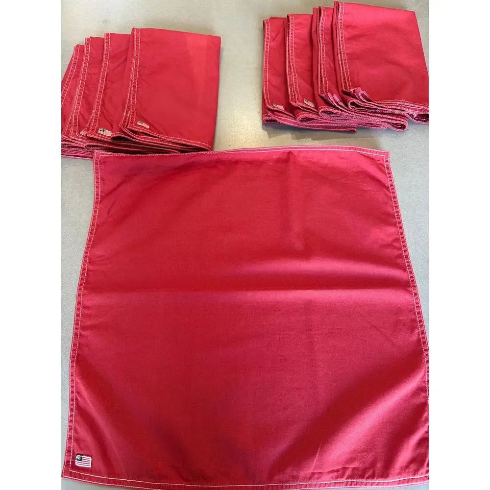 Lauren Ralph Lauren Red Set of 9 Cotton Dinner Napkins With American Flag 19x19